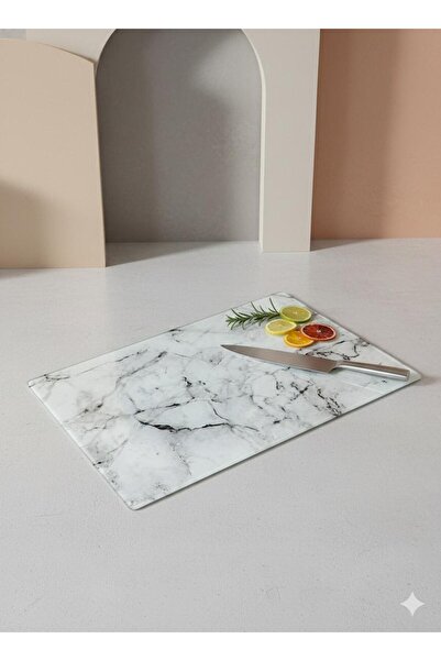 Coş Ev Mutfak Marble Patterned Glass Cutting Board
