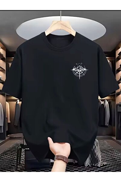 LELVANİ Mountain Compass Printed Pattern T-Shirt Unisex