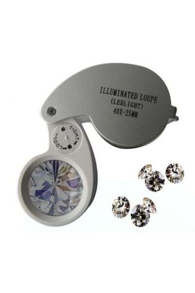 CT STONES Mini lupă de buzunar pentru bijuterii 40X 25 mm Lupă de inspecție p...