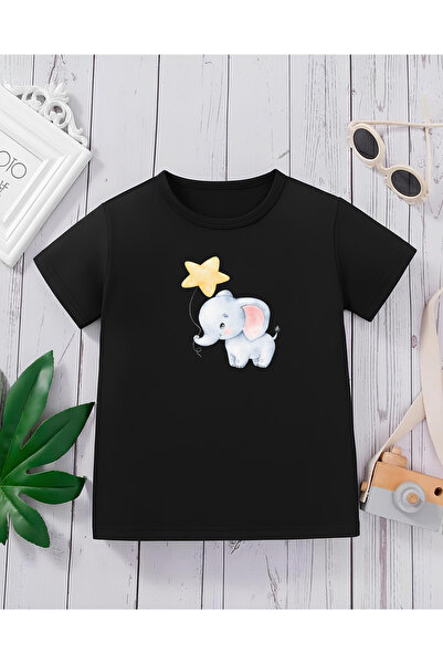 CDA Παιδικό μπλουζάκι Premium Sweet Star Elephant Black Unisex