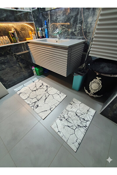 MyDecoRoom مجموعة سجادة حمام مزخرفة مضادة للحساسية وقابلة للغسل في الغسالة وم...