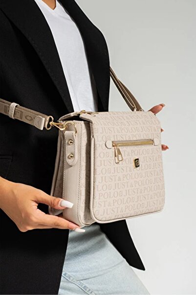 Just Polo JP Women's Monogram Printed 6 Compartment Shoulder and Crossbody Bag