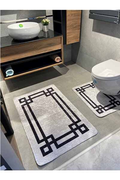 MyDecoRoom مجموعة سجادة حمام مزخرفة مضادة للحساسية وقابلة للغسل في الغسالة وم...