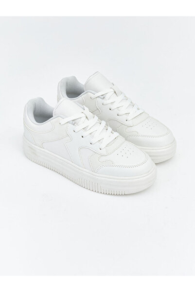 LC Waikiki Lcw Steps White Leather-Look Girls' Sports Shoes