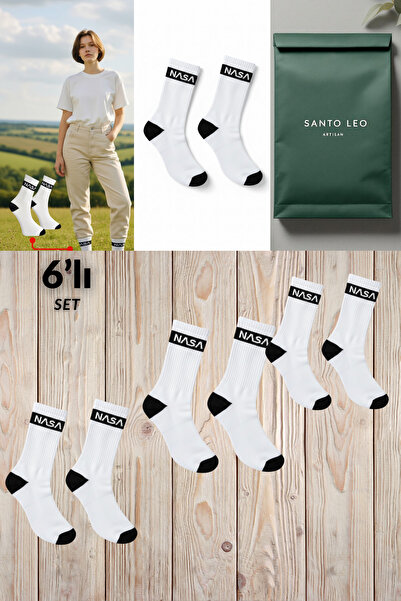 SANTO LEO 5 Pairs of Sports White College Tennis Socks Economical and Cotton,...