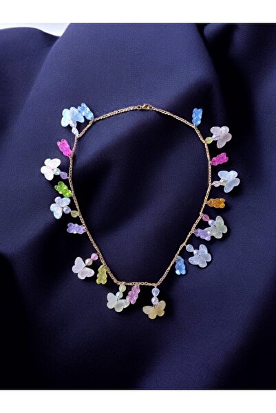 escoines koleksiyon إكسسوار قلادة بتصميم على شكل فراشة ودب من إسكويينز 399636...