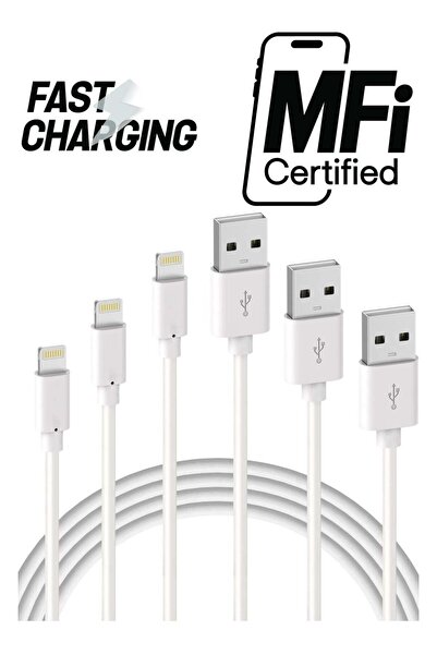 Beauenty كابل شاحن آيفون - عبوة من 3 قطع معتمدة من Apple MFi