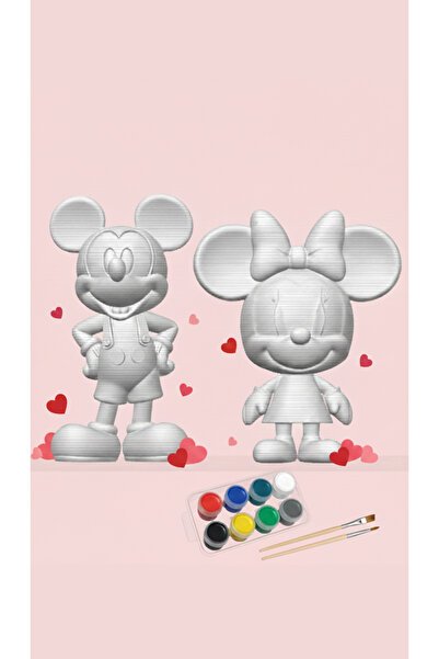 PRİNTELLA Mickey Mouse & Minnie Mouse Sevgililer Günü Boyama Seti – 2’li Figü...