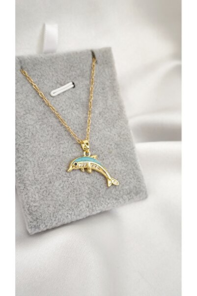 DİAVENTA TAKI VE AKSESUAR قلادة من الفولاذ على شكل سمكة الدولفين مصنوعة من ال...