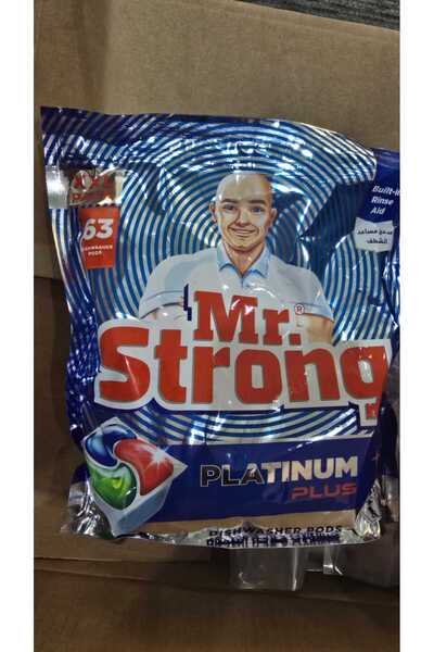 Mr. Strong ٦٣ كبسولة لغسالة الصحون – منظف شامل للتنظيف العميق، ومساعد للشطف، ...
