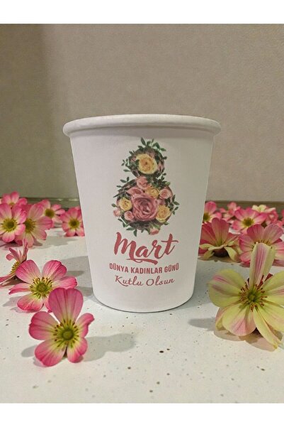 SBStrend 8 Mart Kadınlar Günü desenli Tek kullanımlık 7 Oz 50 Adet Üreticiden...