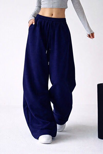 pandy Γυναικείο ψηλόμεσο φαρδύ παντελόνι φόρμας