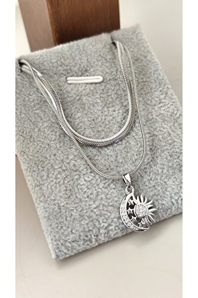 DİAVENTA TAKI VE AKSESUAR 316L Steel Bilateral Italian Chain Sky Model Silver...