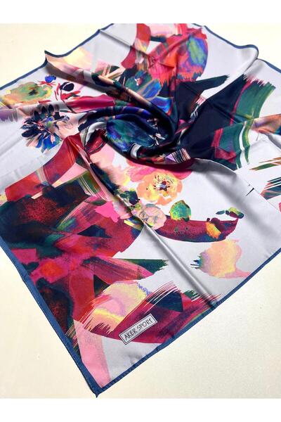 Aker Polyester Scarf 52680 Light Blue Pastel Pattern