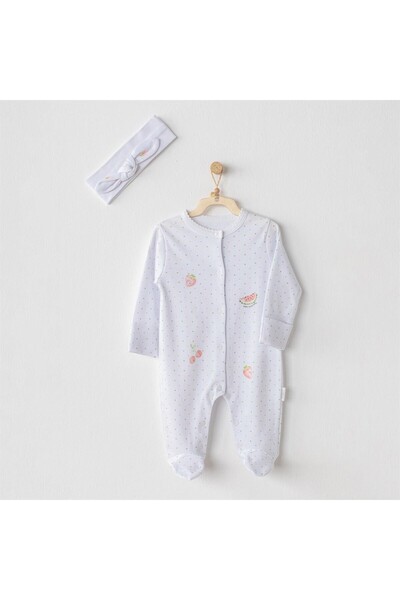 andywawa AC23556 Watermelon & Strawberry Baby Jumpsuit Set White