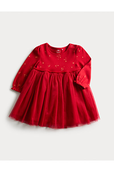 Marks & Spencer Pamuk Karışımlı Yılbaşı Elbisesi (0-3 Yaş)