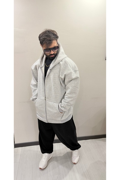 Bas Body FitnessWear Hanorac cu glugă din bumbac rasfățat cu 3 fire, supradim...