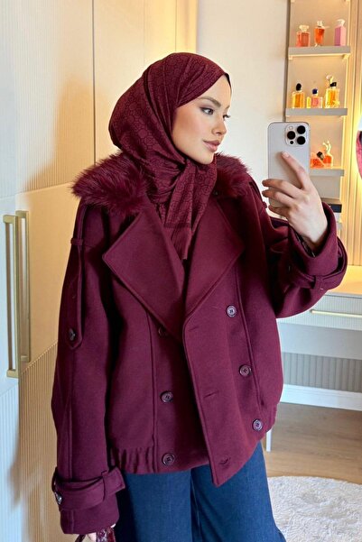 Hazamoda Şarlıt Fur Cap Burgundy