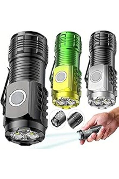 MSATECH Ultimate 3-Pack Rechargeable Mini Flashlights – 2000 Lumens Super Bri...