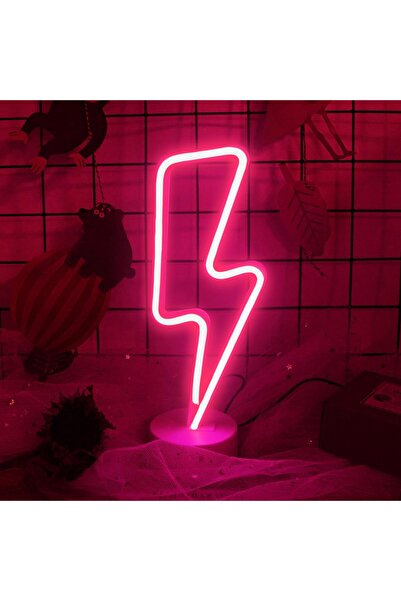 Slasa Pink Flashing Neon Light 29x11 cm – USB/Battery LED Night Light for Roo...