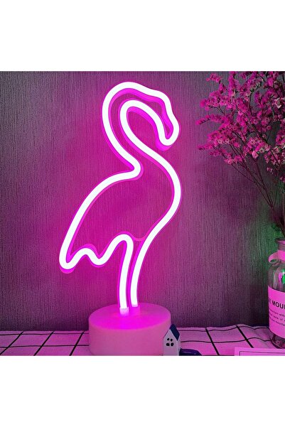 Slasa Flamingo Pink Neon Sign 32x10 cm – USB/Battery LED Night Light for Room...