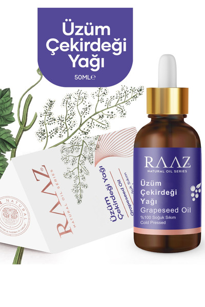 RAAZ Üzüm Çekirdeği Yağı Soğuk Sıkım Saf 50 ml Cam şişe