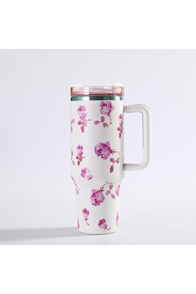 Generic 40oz Stainless Steel Insulated Tumbler with Handle & Straw | Hot & Co...