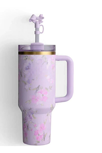 Generic 40oz Stainless Steel Insulated Tumbler with Handle & Straw | Hot & Co...