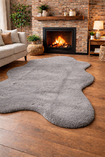 Homz Tavşan Tüyü Peluş Halı Kaymaz Taban Yumuşak Dokulu Salon Yatak Odası Hal...