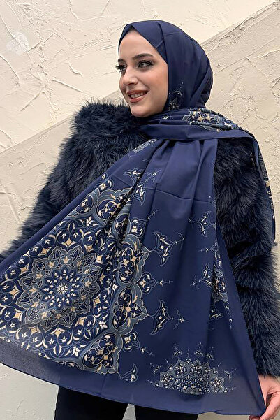 efdal şal eşarp Sufi Pattern Cotton Chiffon Shawl