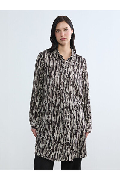 LC Waikiki Lcw Grace Brown Patterned Women's Shirt Tunic