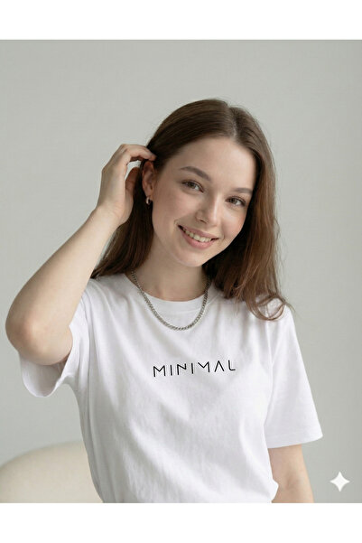 FAVORİST تيشيرت نسائي من القطن والبوليستر من مينيمال