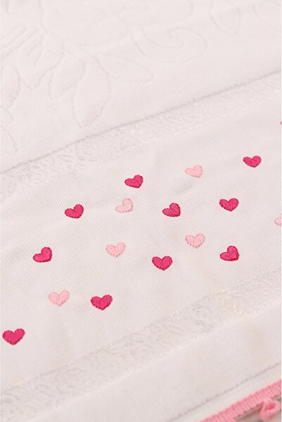 Bella Home 50x90 Вельветовий рушник для рук і обличчя з помпонами | Серцевий ...