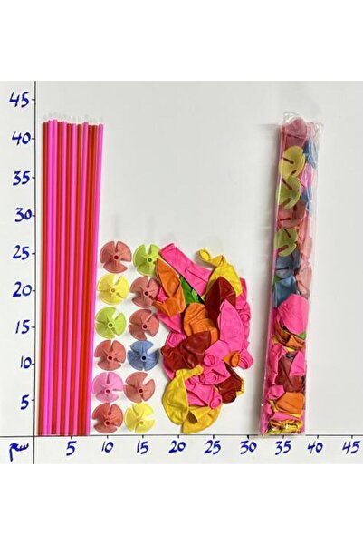 MOB_TOYS Balloon with stick and bases, 12 x 1 bag