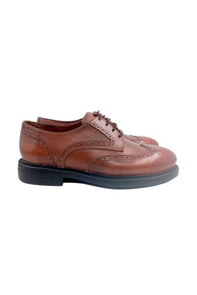 Oneka Shoes Men's Casual Oxford with Studs Red Coffee Effect 420525Ozf1051