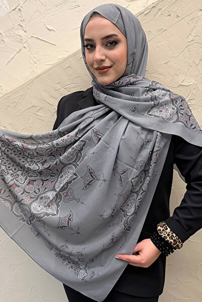 efdal şal eşarp Sufi Pattern Cotton Chiffon Shawl