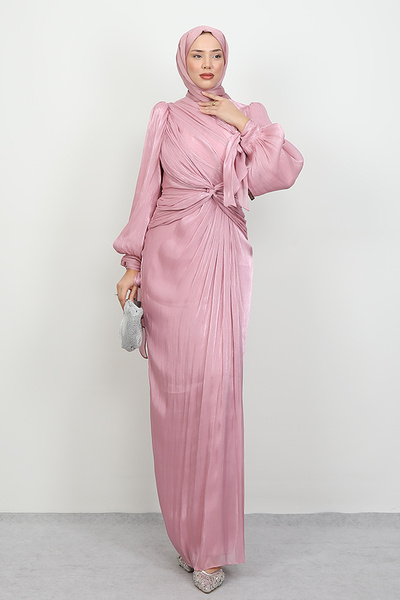 Lamia Giyim Orkide İpek Abiye Soft Pembe