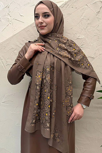 efdal şal eşarp Sufi Pattern Cotton Chiffon Shawl