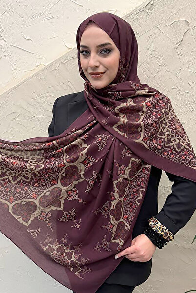 efdal şal eşarp Σάλι από βαμβακερό σιφόν με σχέδιο Sufi