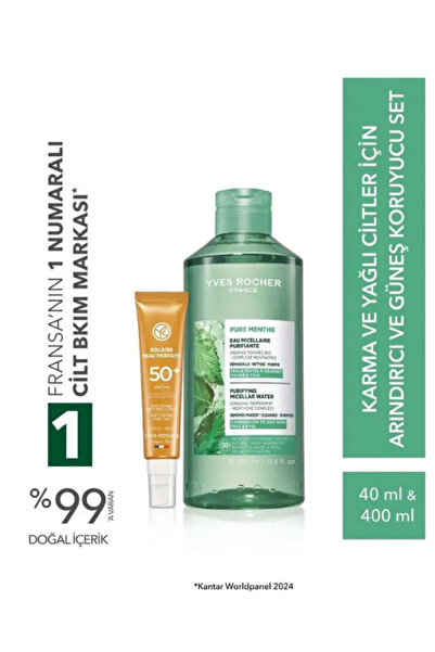 Yves Rocher Karma Yağlı Ciltler İçin Micellar Makyaj Temizleme Suyu SPF 50+ Y...