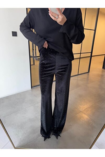 BB Bensu Buyruk TAŞLI KADİFE PANTOLON