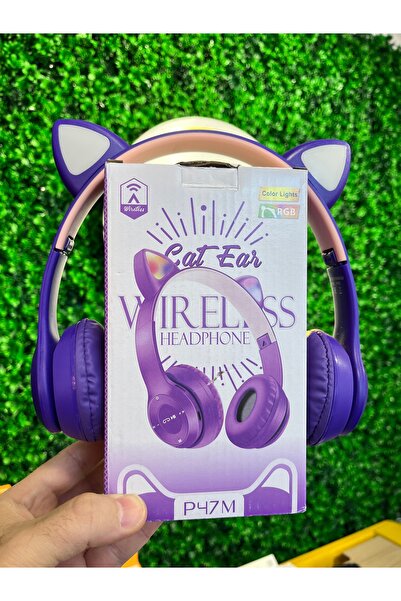 ÇELİKTECH Kedi Bluetooth Kulaklık Kablosuz Kulaklık Çocuk Led Işıklı