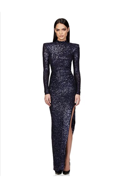 MODAS YARIM BALIKÇI UZUN PUL PAYET ABİYE ELBİSE