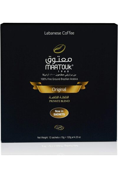 MAATOUK قهوة برايفت بلند الأصلية، 12 كيس - 120 غرام