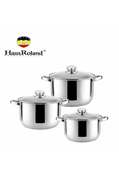 Haus Roland Stainless Steel Cookware Set with Glass Lids
