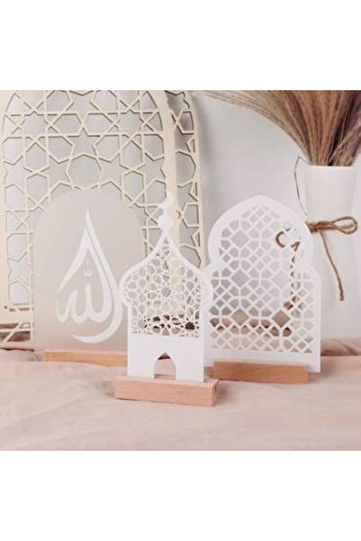 Generica طقم ديكور اكريليك مع ستاندات خشبيه قياس 20 * 13 سم للقطعه