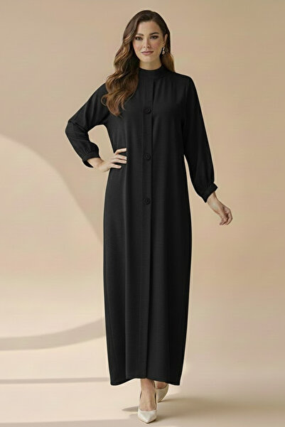 Muchmy Ribbed Pattern Round Neck Breatable Modest Long Sleeve Elegant Pull Ov...