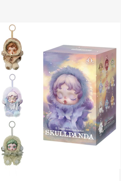 Pofika Skull Panda İmpressionisme Serisi Kutu Peluş Oyuncak Anahtarlık Suprız