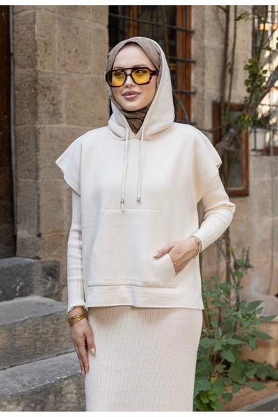 Nuesscollection Üst Kapüşonlu İkili Elbise