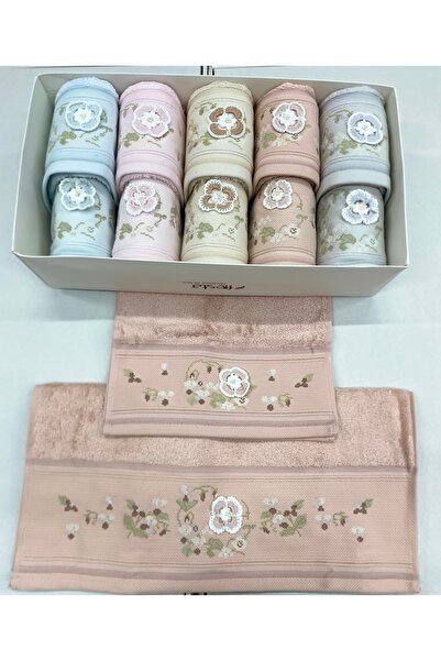 Fiesta Tekstil Analı Kızlı 12 Parça Defne Bambu Havlu Seti